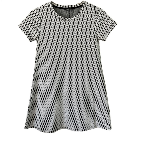 Alcott The Essential Gray and White Knit Swing Dress Diamond design Size Small - Picture 1 of 9